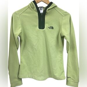 THE NORTH FACE TKA Micro fleece 1/4 zip hooded pullover XS Light Green